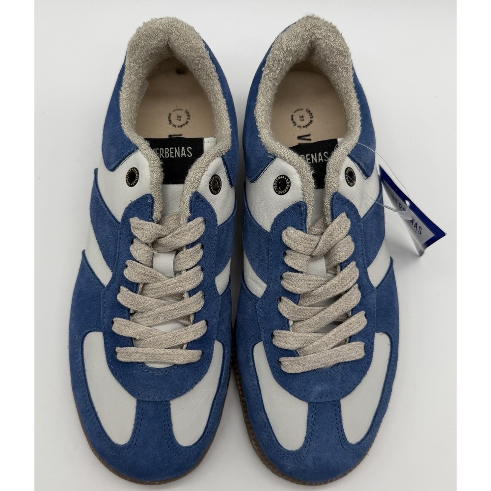 NWT Verbenas Blue Suede Leather Sneakers Casual Comfort Shoes Sz 7